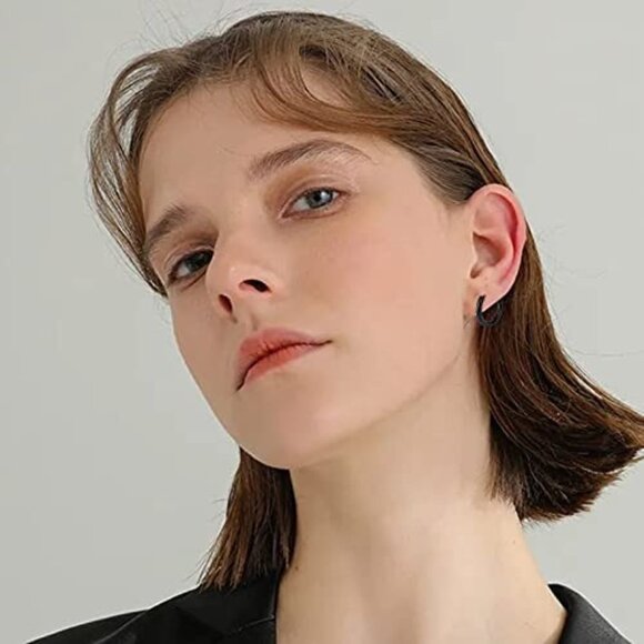 PUNK Goth Stainless Steel Stud Earrings - Picture 3 of 6